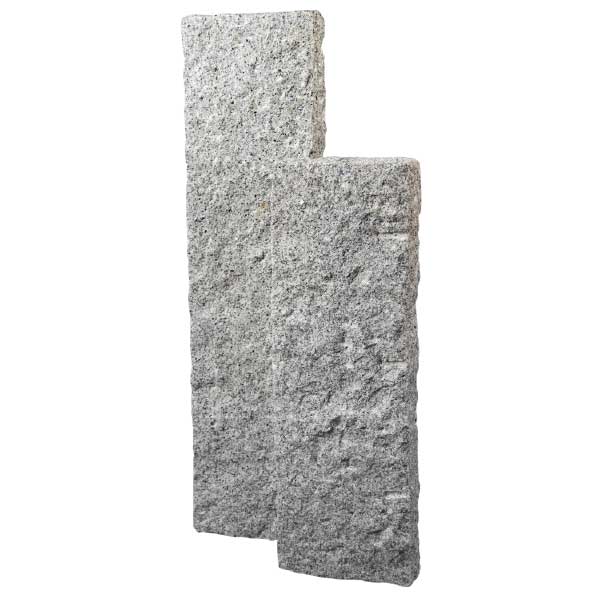 Granit-Palisaden hellgrau allseits gestockt, 10 x 25 cm